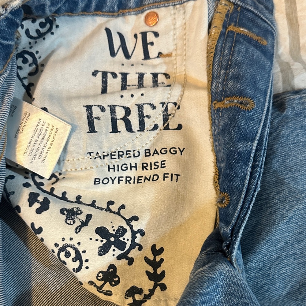 We The Free Distressed Denim Jeans - Blue